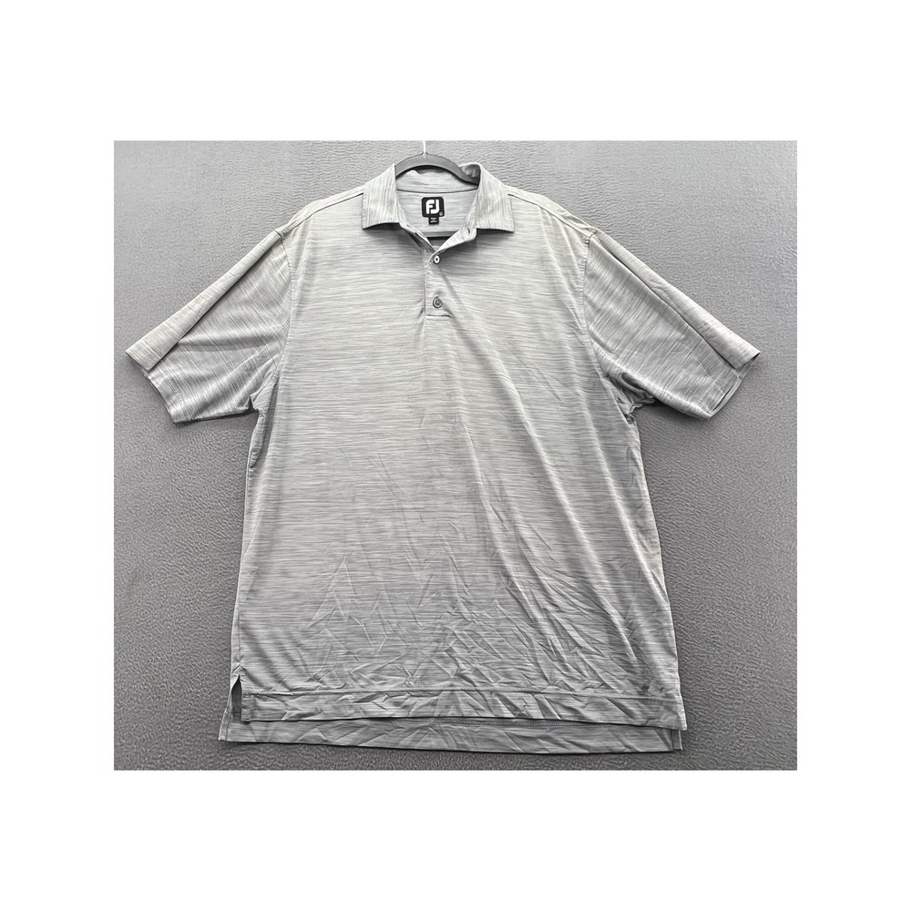 FootJoy Polo Shirt Men's Large Grey Space Dye ProDry Golf Short Sleeve FJ